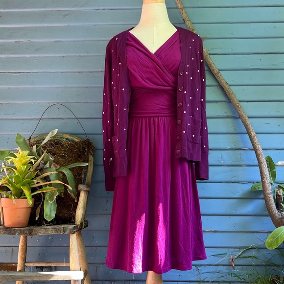 Velvet by Graham & Spencer Deep Purple Midi Dress - Picture 6 of 7